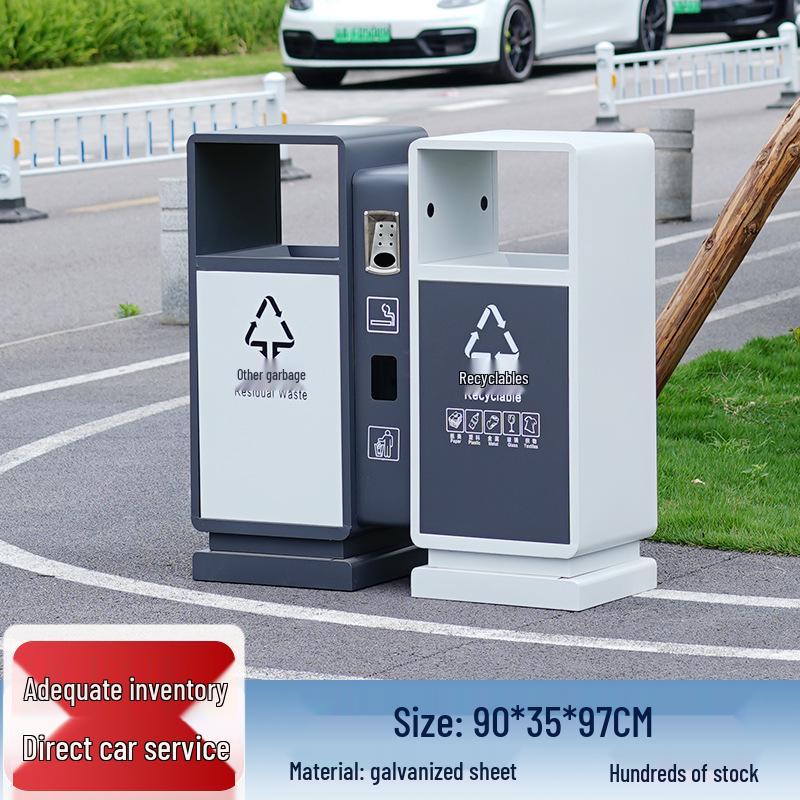 Stainless Steel Outdoor Park & Community Sorting Trash Can