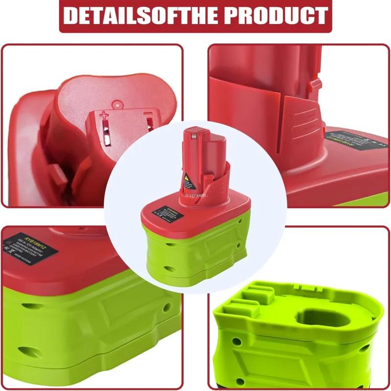 Battery Converter For Ryobi 18V Li-ion Battery Convert to For Milwaukee 12V Cordless Power Drill Tool 2471-21 2471-22 2590-20