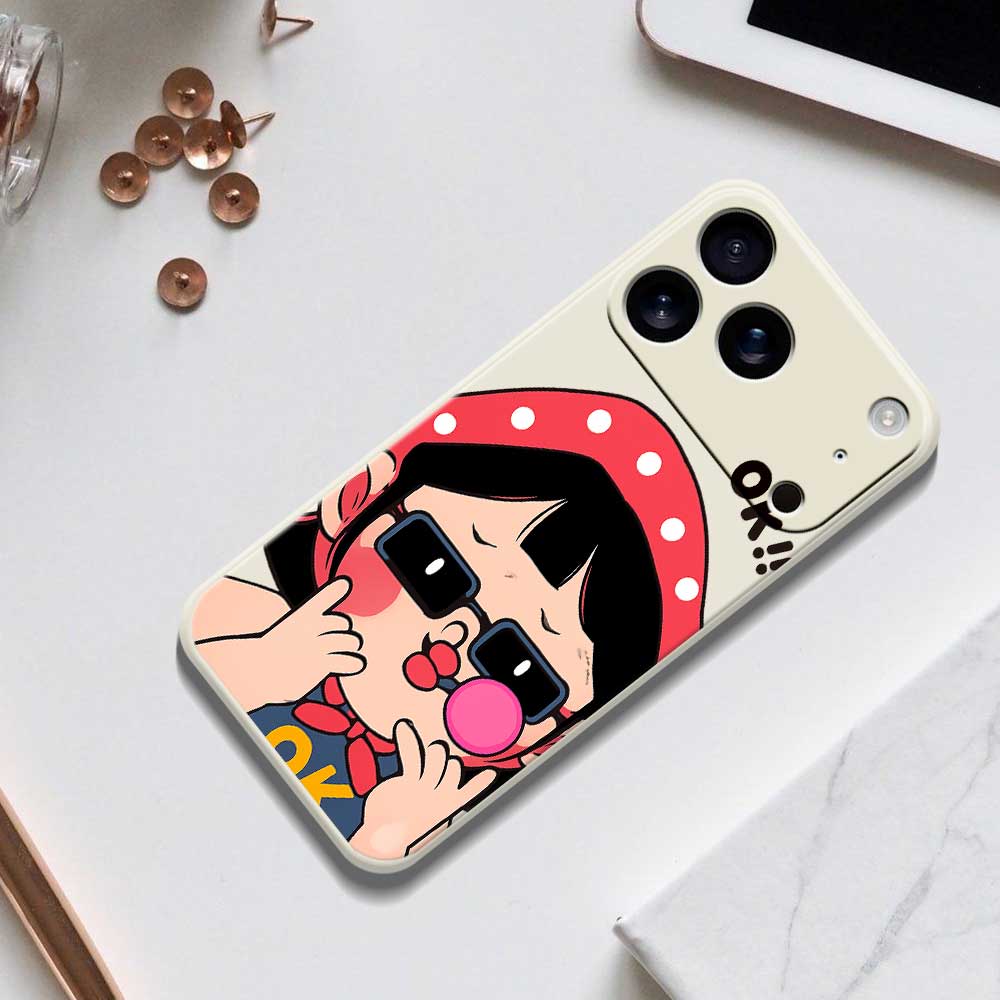 For iPhone 17 Pro Max Case Cute Kid Pattern Printing Straight Edge TPU Phone Back Cover
