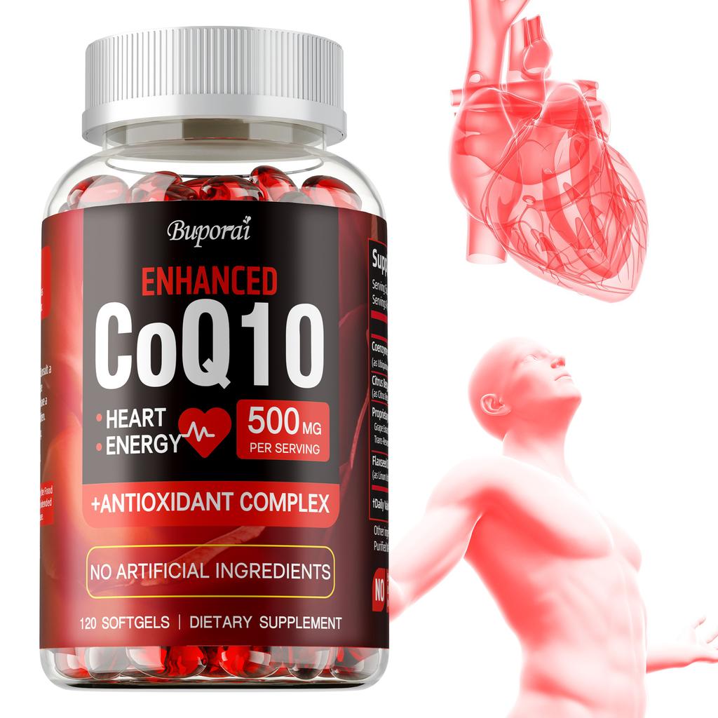 CoQ10 potenziata, 500 mg per porzione, Complesso antiossidante per supportare la salute del cuore e aumentare la produzione di energia, 120 capsule