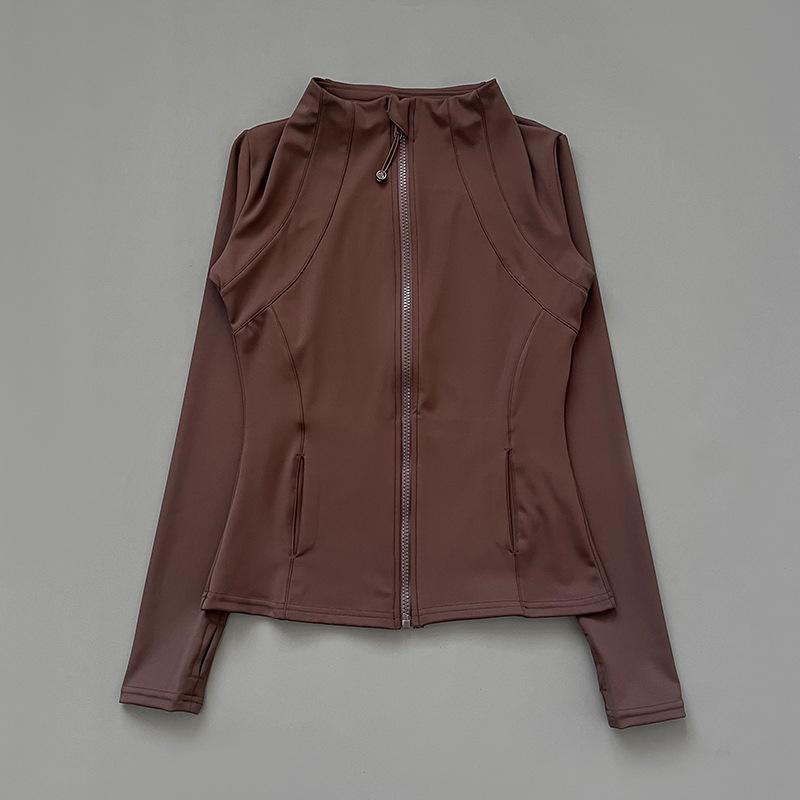 Yoga Clothing Women's Sports Top Stand Collar Zipper Long Sleeve Slim Fit Running Fitness Jacket Sports Jacket