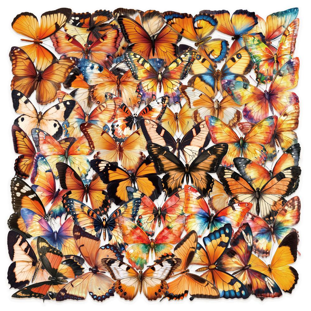 Butterfly Cartoon PET Waterproof Stickers for Journals, Bottles, Phones, and Computers