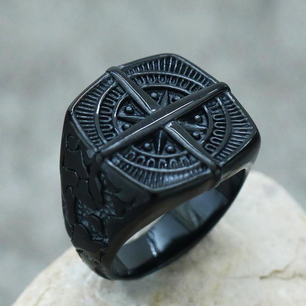 Viking Stainless Steel Ring Anchor Compass Tree of Life Nordic Viking Rune Wolf Ring for Men Women Fashion Hip Hop Punk Boyfriend Jewelry