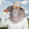 Wide-brimmed Picking Tea Hat Floral Neck Protection Hat Sunshade Shawl Cap  Spring / Summer