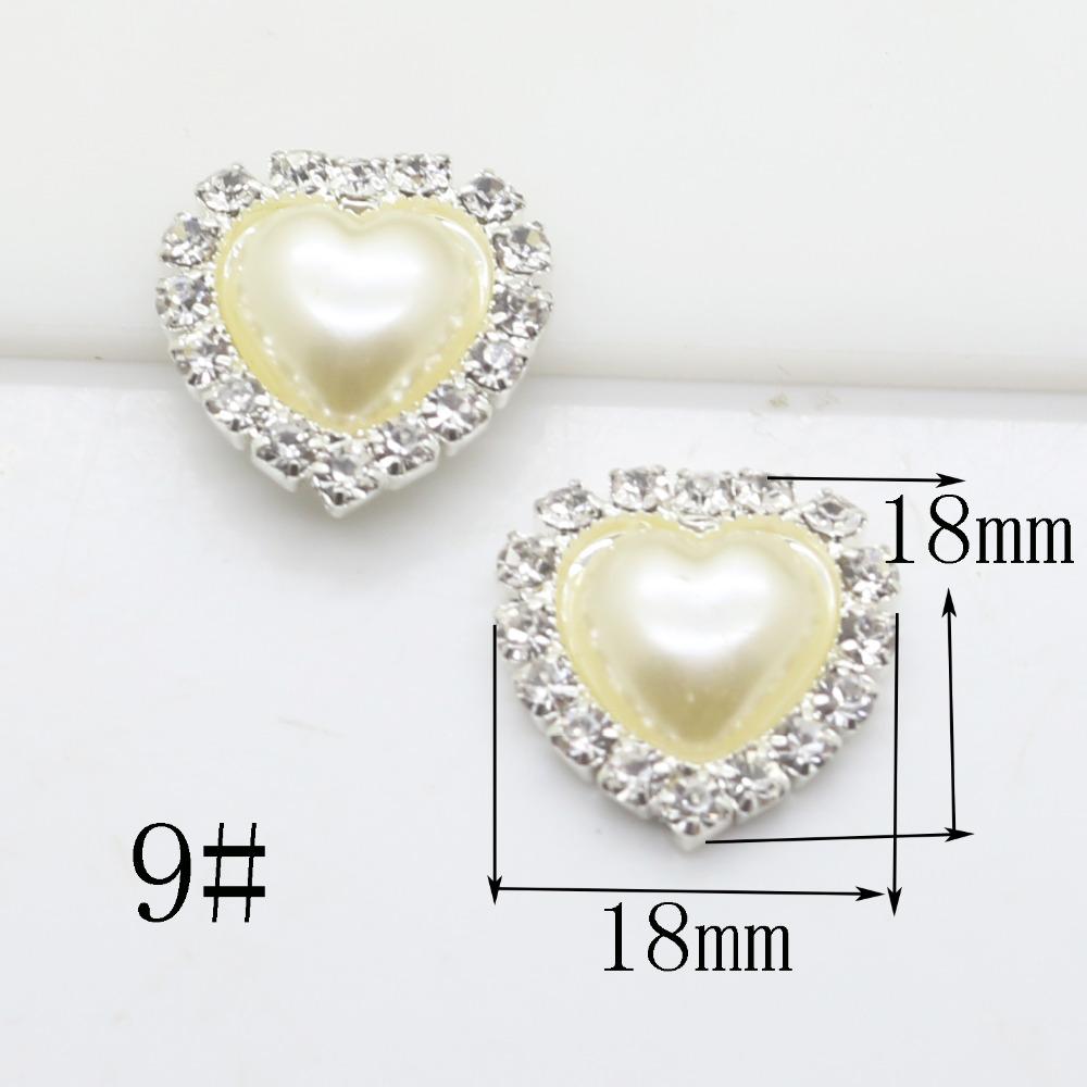 Wholesale 50Pcs Ivory pearl rhinestone button metal button Wedding Invitations Decorate Button hair flower center scrapbooking
