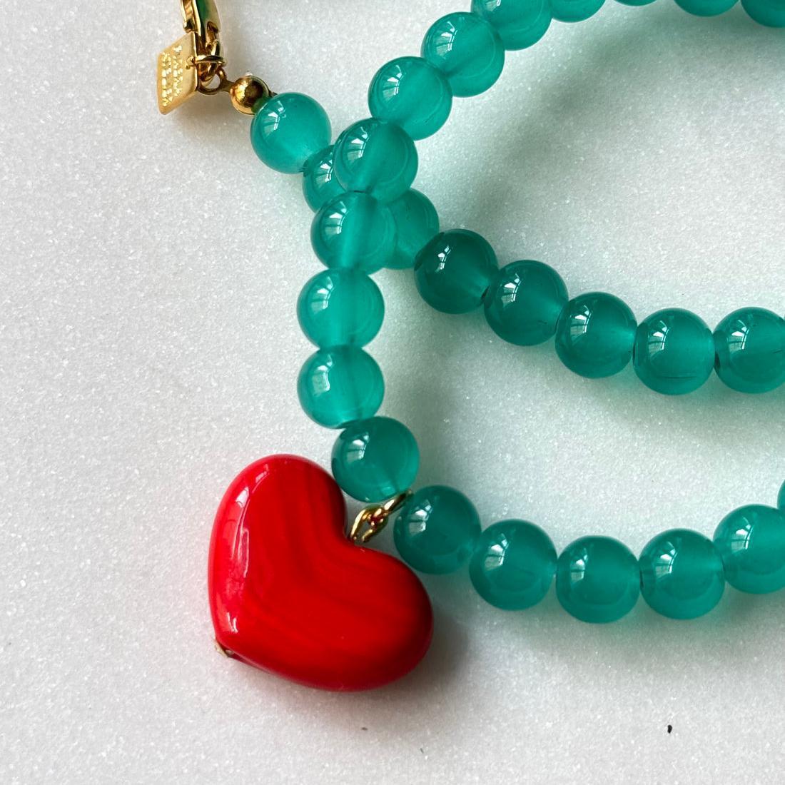 

Bohemian Summer Color Bead String Necklace Smiley Face Fruit Versatile Crystal Necklace Watermelon Lemon Love