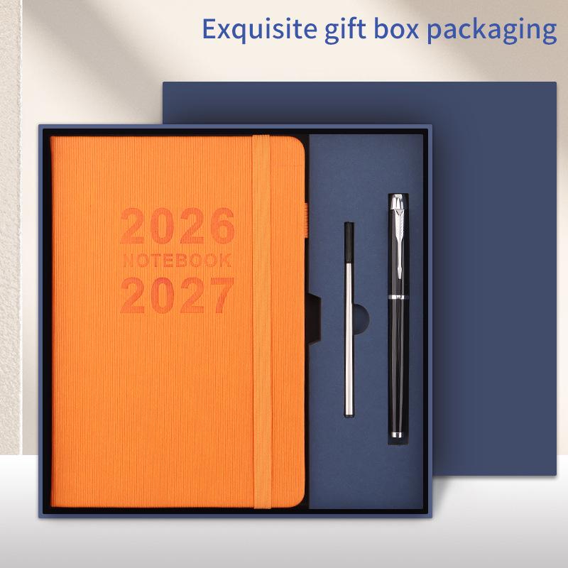 2026 Přeshraniční anglický diář s gumičkou: Roční kalendář, Týdenní plánovač, 365denní efektivní zápisník