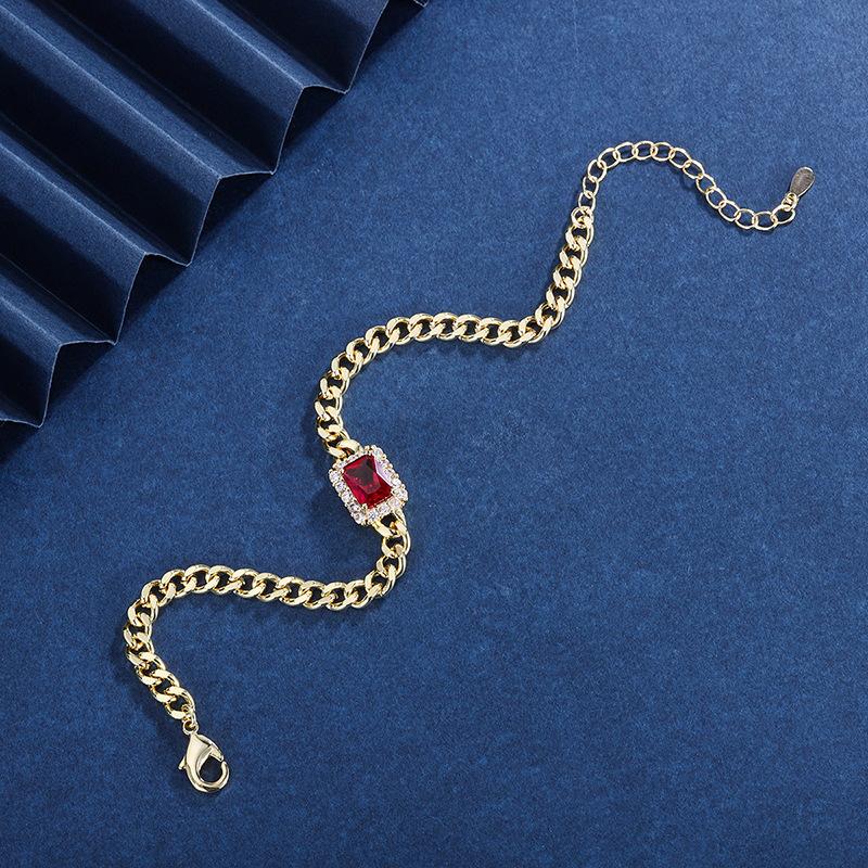 Sace Gems Bransoletka ze stopu miedzi A prostokątna 6*8mm cyrkoniowa to stylowy i wyrafinowany prezent ślubny dla dziewczyn