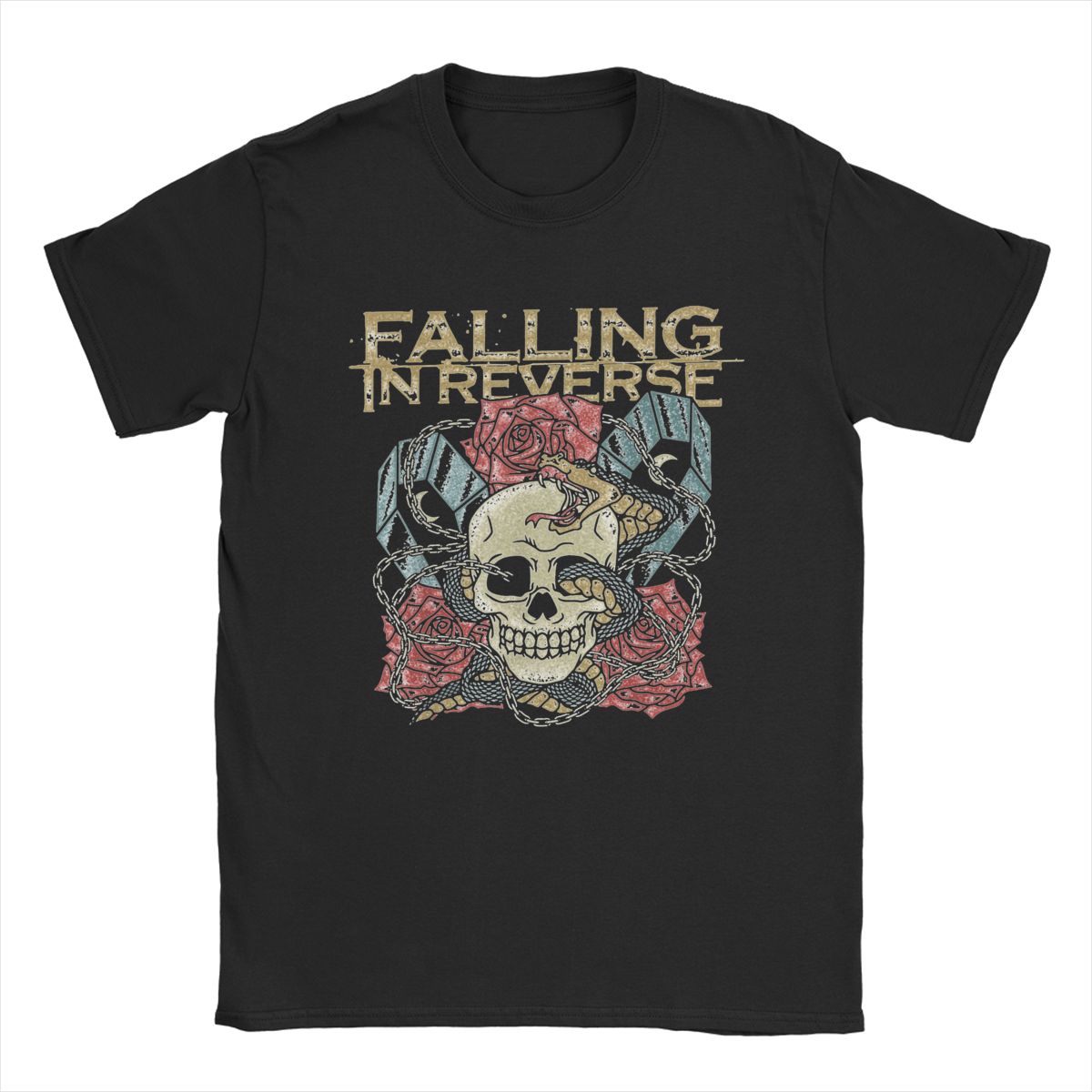 

Novelty Falling In Reverse T-Shirt Men Crewneck 100% Cotton T Shirt Short Sleeve Tee Shirt Party Tops XXXXXL бордовий