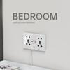 White Universal Wall Power Socket Supply Multifunctional 5-Pin Socket Electrical Switch With 2.1A 10W Dual Usb Type-C Charging