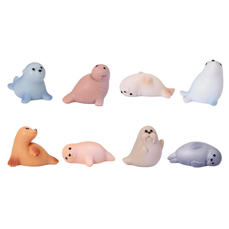 Micro-landscape Ornaments, Realistic Sea Lions, Sea Dogs, Seals and Other Small Animal Creative Car Resin Craft Decorative Accessories