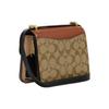 Coach Morgan 18 Color Block Signature Square Vintage Canvas And Leather Messenger Bag Women bags Khaki Brown CL462-IME7V