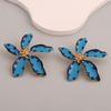 Charming Elegant Exaggerated Black and White Polka Dots Flower Stud Earrings Women's Summer Sweet Earrings Holiday Party Jewelry