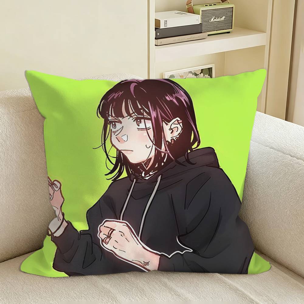 MMitsuki Green Yuri AAya OOosawaS Square Sofa Pillow Cover Solid Color Living Room Home Decor Cushion Case