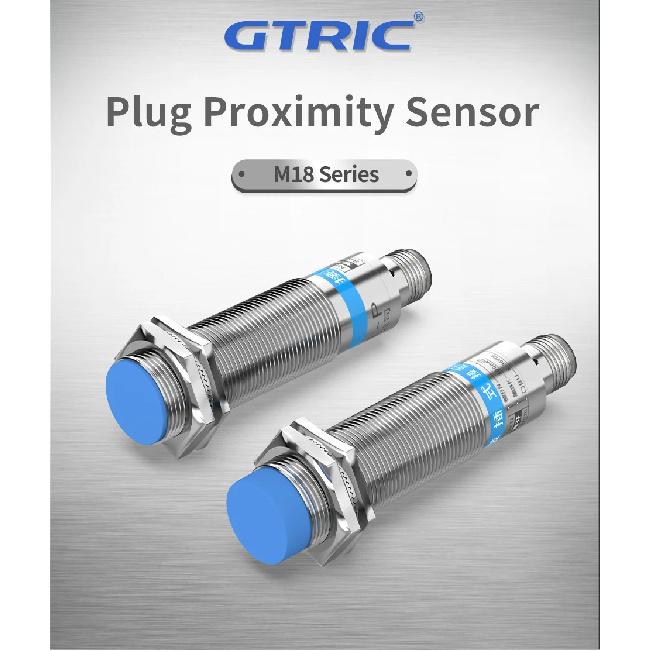 GTRIC M18 Inductive Proximity Switch Sensor Connector M12 4Pins Pluggable Series Distance 5mm 8mm NPN PNP 10-30V DC Non-Flush