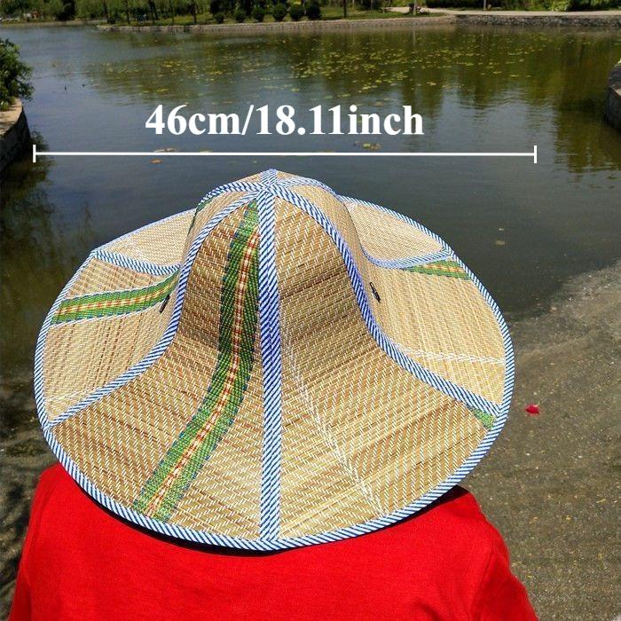 

Unisex Wide Brim Fishing Hat Breathable Foldable Straw Hat with Chin Strap Outdoor Sun Hat for Fishing Hiking Beach Camping