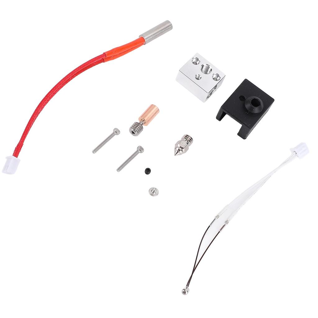 Oppgradert Ekstruder-sett 24V 40W Varmeelement Aluminium Varmeblokk Kobberbelagt Dyse Bimetall Varmebryter