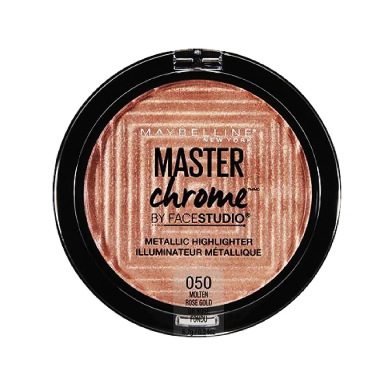 

Maybelline New York Master Chrome Metallic Highlighter 50 Molten Rose Gold Powder 6.7g Luminous Glow Face Makeup Compact