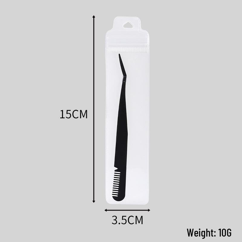 Beginner Eyelash Extension Kit: Safe, High-Precision Tweezers & Round-Head Comb Tool
