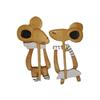 Wooden Brooch Cartoon Cute Cat Fox Dog Animal Pattern Diy Craft Badge Funny Pin Shawl Scarf Brooch Clothing Accessory