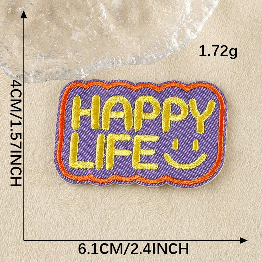 Letter Flower Self-adhesive Embroidery Badge Patches for DIY T-shirt Jeans Backpack Clothing Appliques Decor Sticker