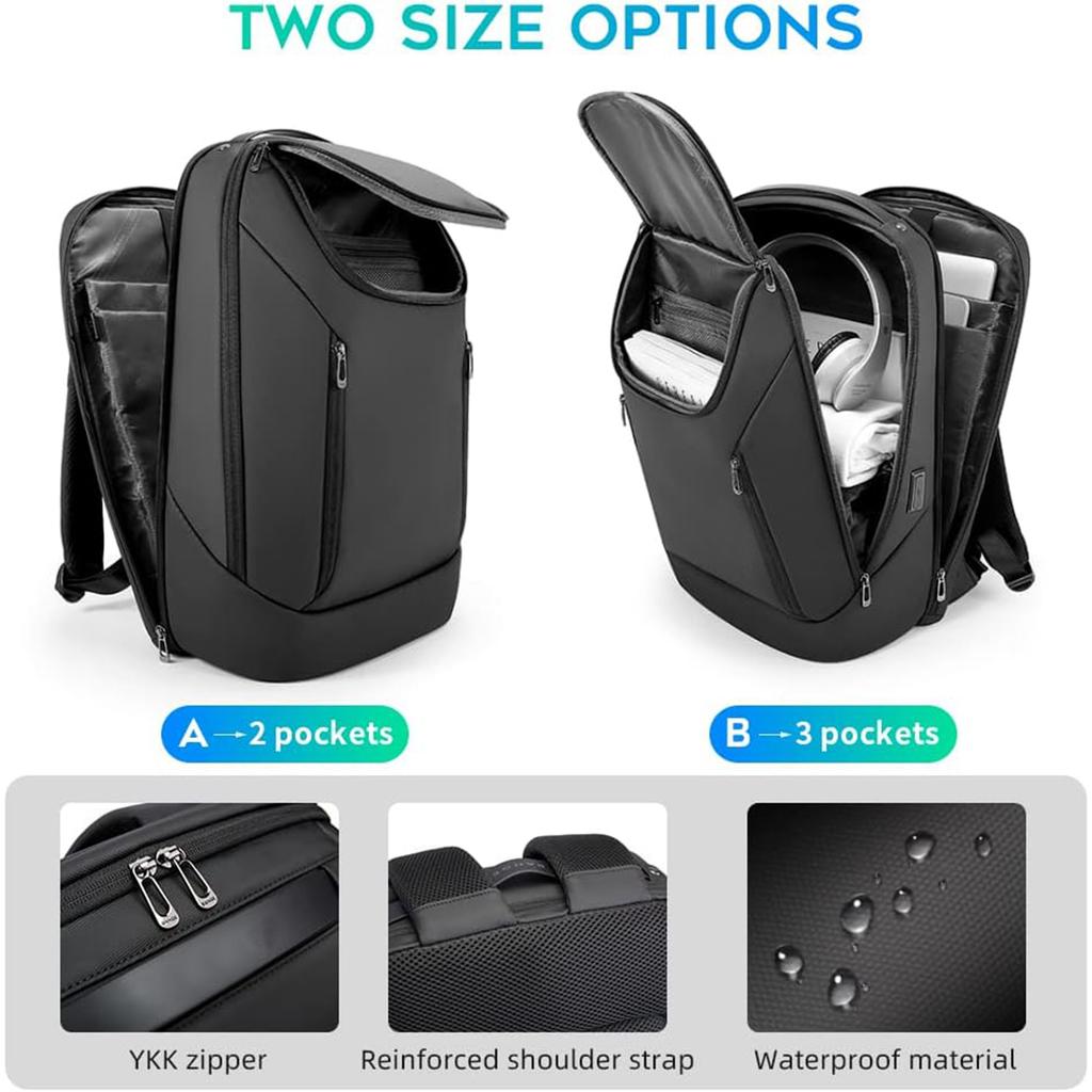 Business Smart Rucksack Wasserdichter 15,6-Zoll-Laptop-Rucksack mit USB-Ladeanschluss, robuster Reiserucksack