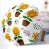 1pc Sunflower Pot Print Umbrella Portable Home Essential Umbrella Folding Umbrella Durable Iron Frame Yy251128008