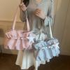 Solid Color Women Tote Bag Nylon Underarm Shoulder Bag Sweet Star Print Handbag Daily
