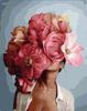 Creative paint by number picture head in flowers with children's frame