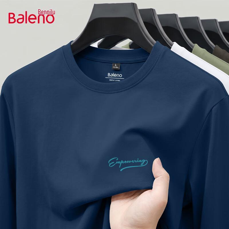 Baleno Men's 220G Pure Cotton Heavyweight Long Sleeve T-Shirt