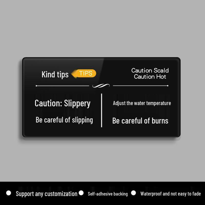 B&B Bathroom Wet Floor Warning: Use Anti-Slip Bath Mat