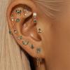 CANNER 1PC Natural Water Grass Horse Eye Zircon 925 Silver Piercing Earrings For Women Ins Simple Green Moss Earring