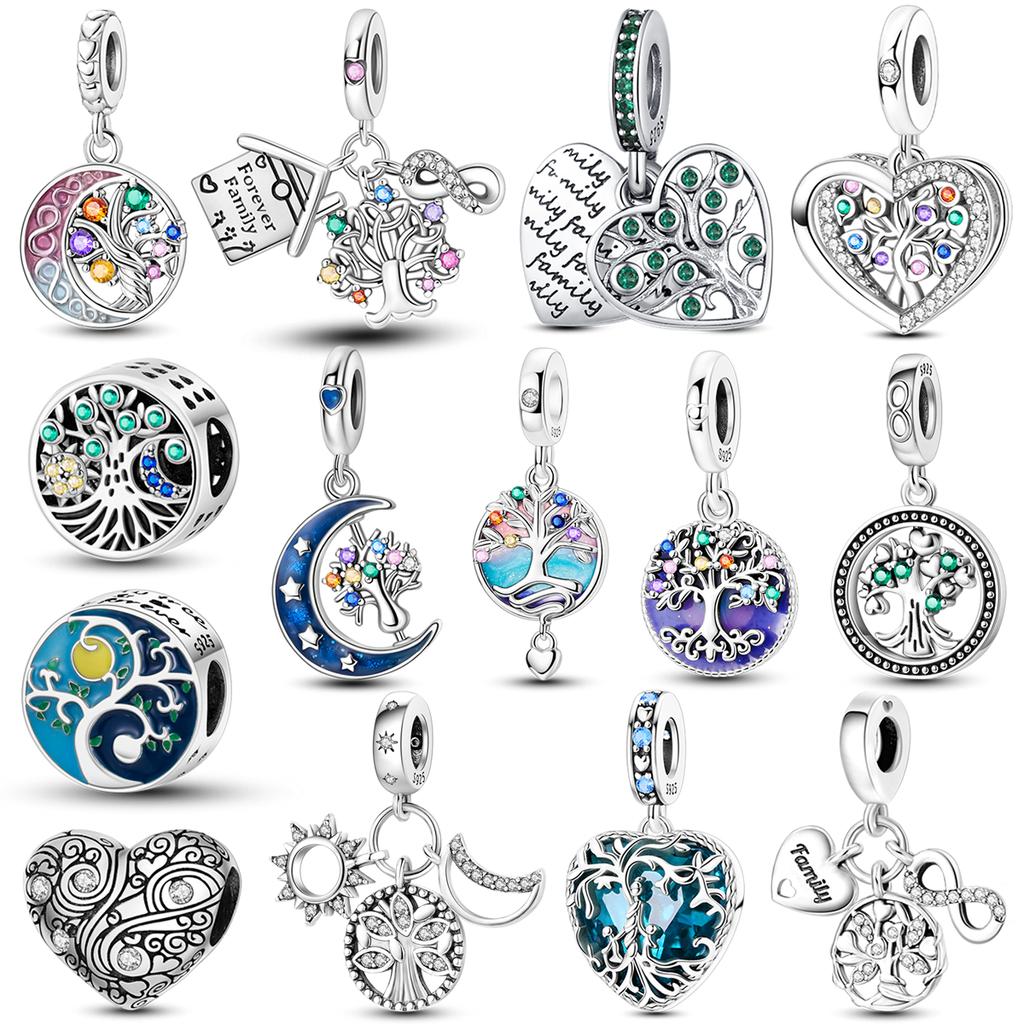 Tree Of Life Copper Cz Beads Charm Healthy Green Pendant Fit Bangle Charms Bracelet Diy Women Original Jewelry