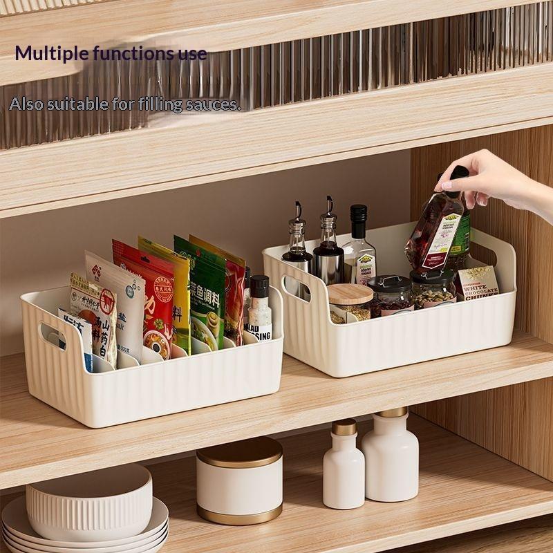 Clear Plastic Seasoning Storage Box With 5 Adjustable Divider Versatile Kitchen Organizer For Spices, Snacks And Small Items