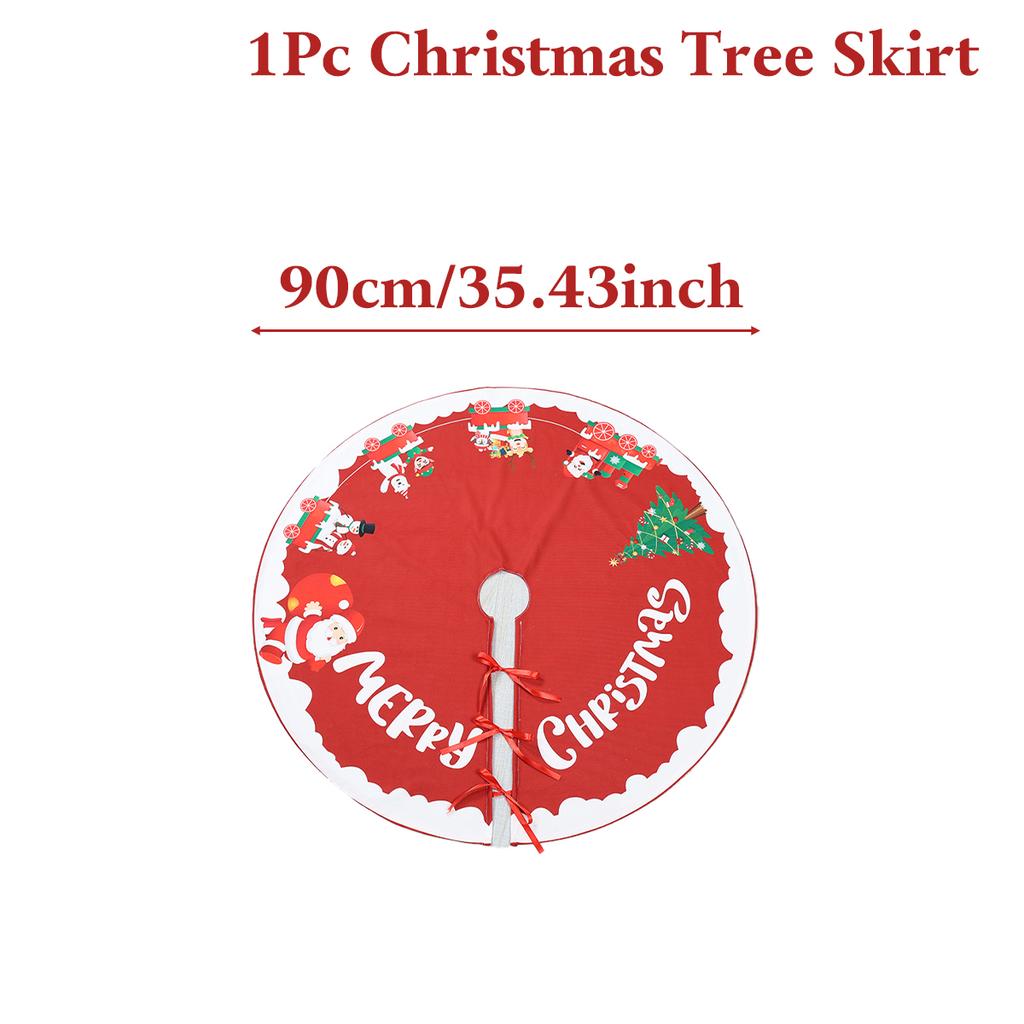 Christmas Tree Skirt Merry Christmas Decoration for Home 2026 Santa Claus Xmas Tree Foot Cover Decor Navidad Natal New Year 2026