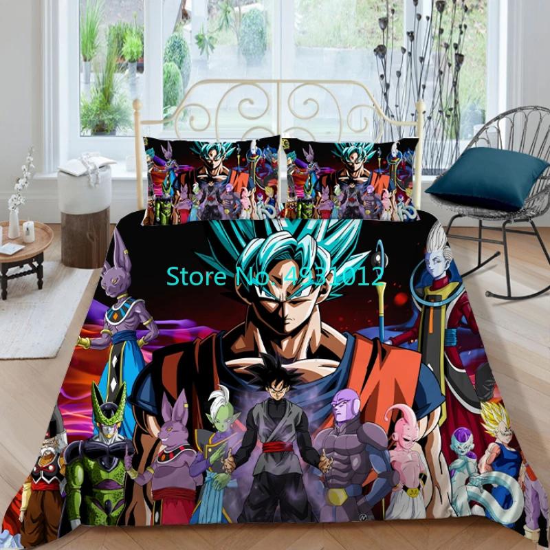 Anime Japanese Dragon Ball Boys Child Bedding Set Pillowcase Decor Bedclothes 3D Print Kids Boy Girl Quilt Duvet Cover Gift