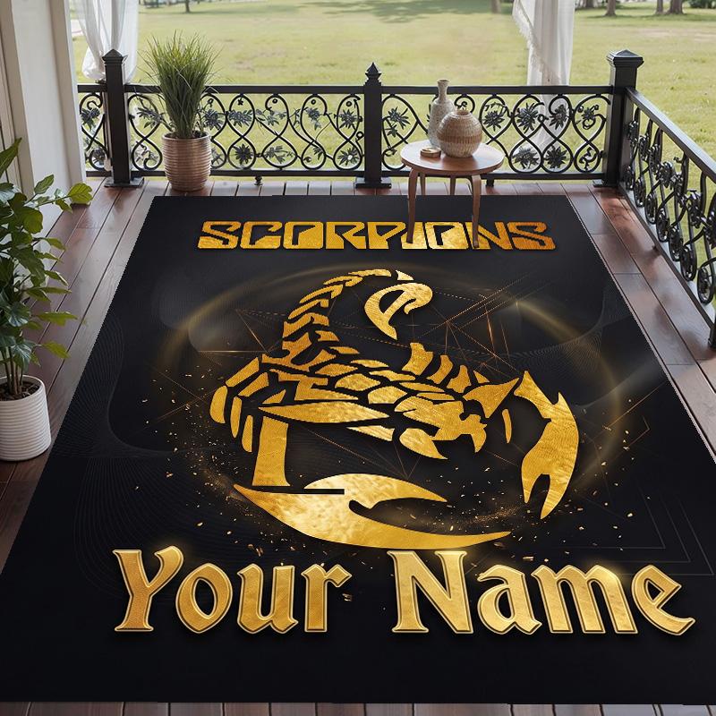 Custom Text Printed Rug Scorpions Non Slip Floor Carpet For Home Room Decor