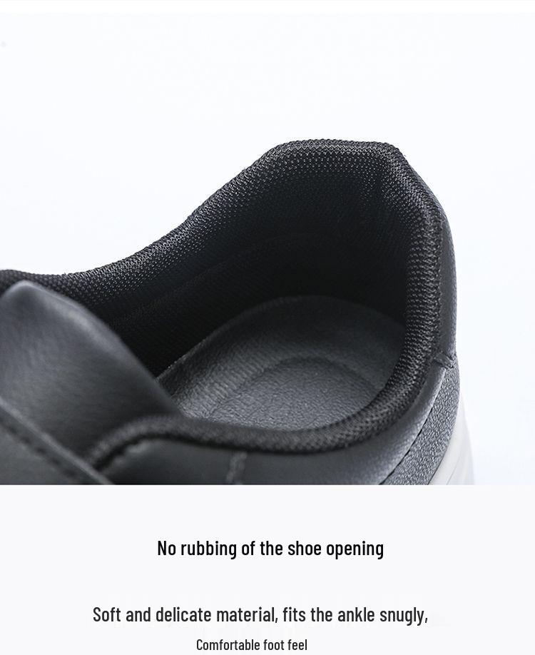 Men's Velcro Low-Top White Skate Shoes - Breathable, Thick-Soled, Non-Slip, Casual Footwear for Autumn