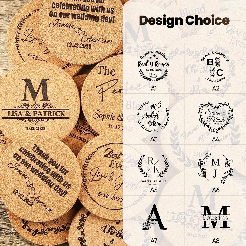 Free Personalized Custom Cork Coaster Bulk Wedding Favors for Guests Coaster Bridal Shower Gift Party Favors Promotional Items