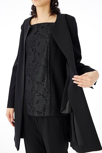 Du Amour Du Black Mourning Black Formal Pants Long Body Open Ceremonial Occasions ADB910 11 [Amour Black] Clothes, Women's, Suit, Jacket, Ensemble,