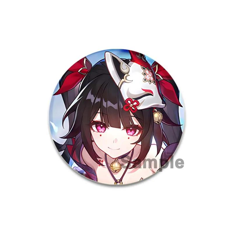 

32/44/58 мм Honkai Star Rail Брошь на рюкзак Asta Hook Kafka Arlan мультфильм косплей значок на лацкан булавки для одежды аксессуары подарок 44mm