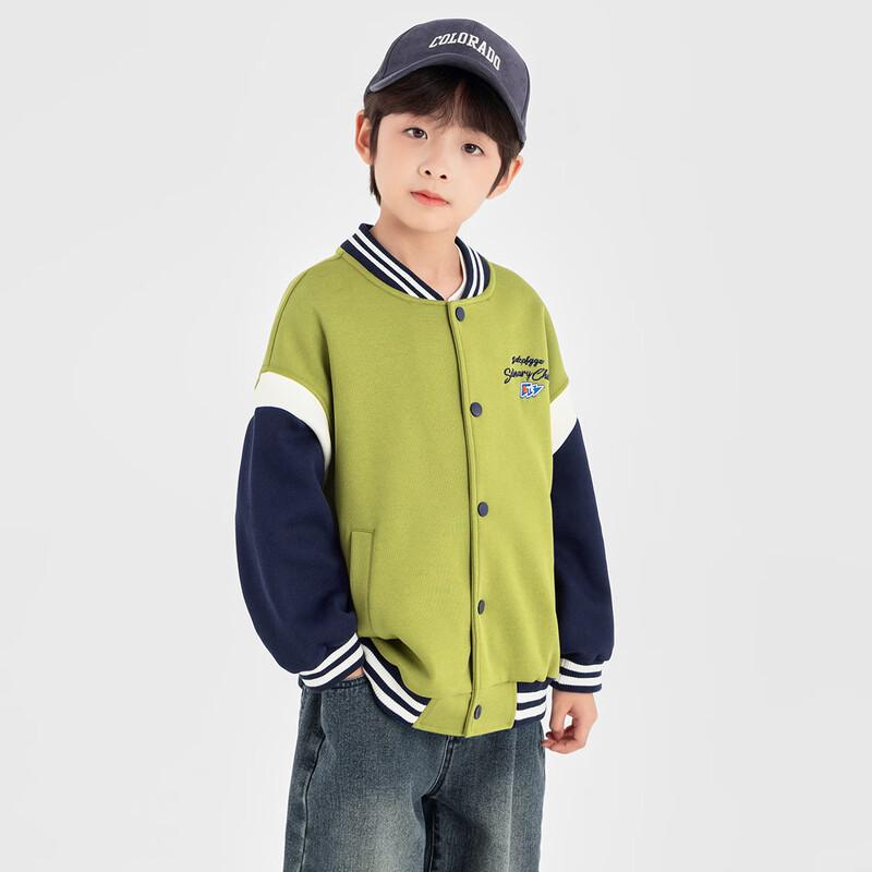 Duoduojia Boy's 2025 Spring/Autumn Color-block Baseball Jacket
