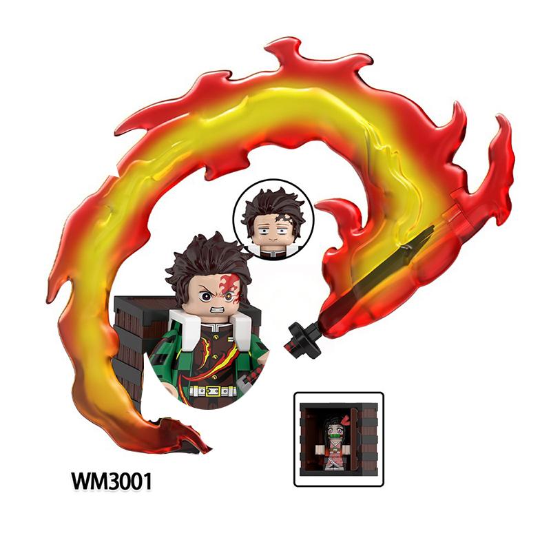 Anime Demon Slayer Blocks Blind Box Wm2998-3008 Bricks For Toys Gifts Action Figures Building Blocks For Children