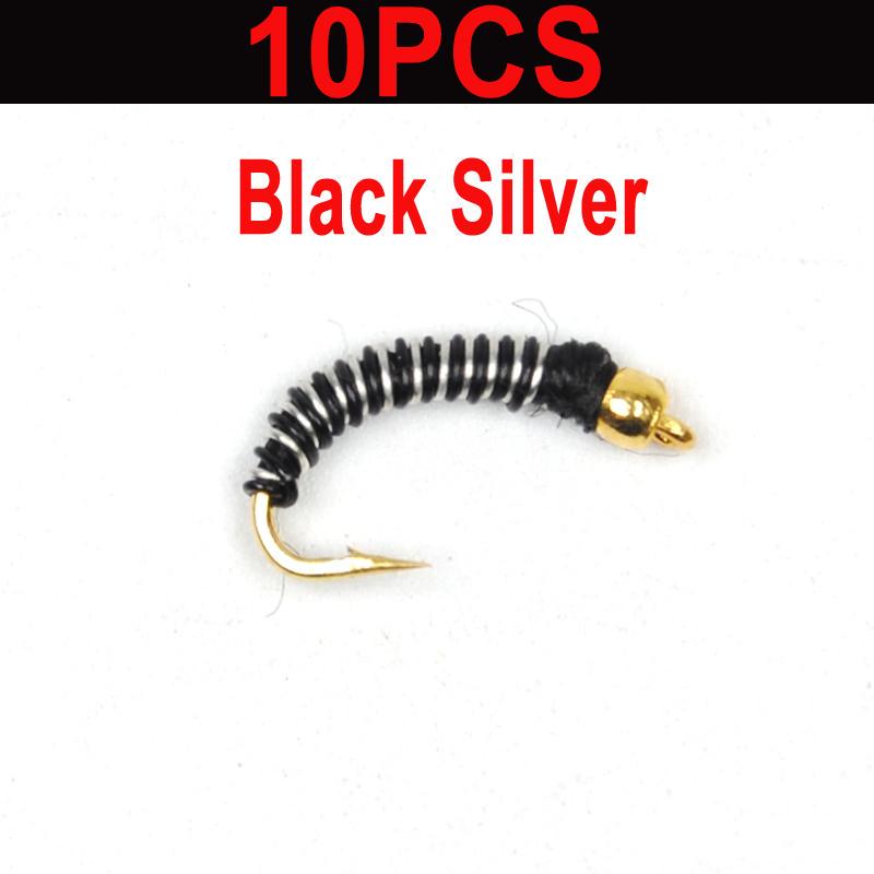 10pcs #14 Bi Color Brassie Miges Chironomids Fly Fishing Flies / Bait / Lures