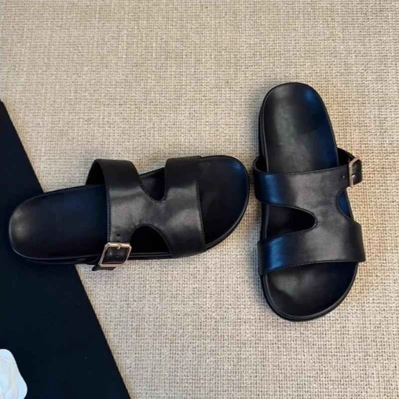 

Fashion Women Flats Slippers New Summer Casual Shoes Designer Woman Sandals 2025 Fashion Beach Flip Flops Slides Cozy Mujer Zapatillas 40 чёрный