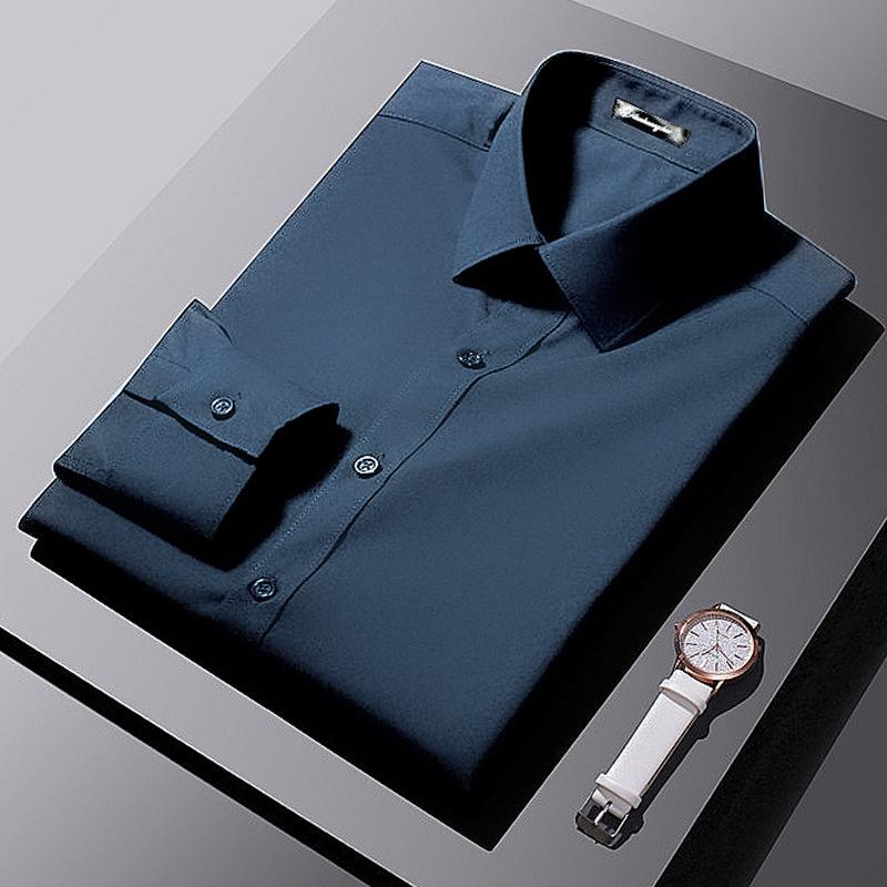 

Мужская приталенная белая рубашка с длинным рукавом в корейском стиле - Формальная профессиональная одежда XXXL