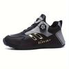 Herren Drehknopf Slip-On Sneaker Leichte Laufschuhe Freizeit Sportschuhe