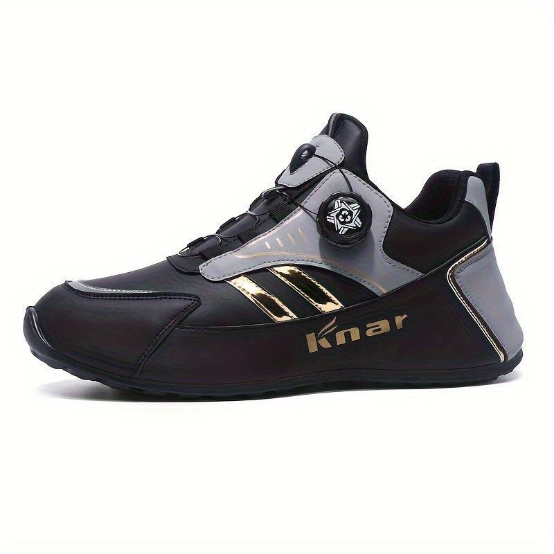 Herren Drehknopf Slip-On Sneaker Leichte Laufschuhe Freizeit Sportschuhe