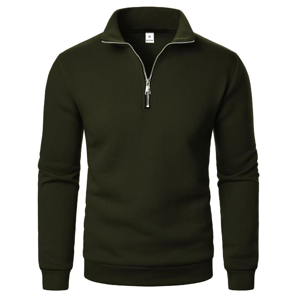 Men's Trendy Half-Zip Stand Collar Casual Hoodie