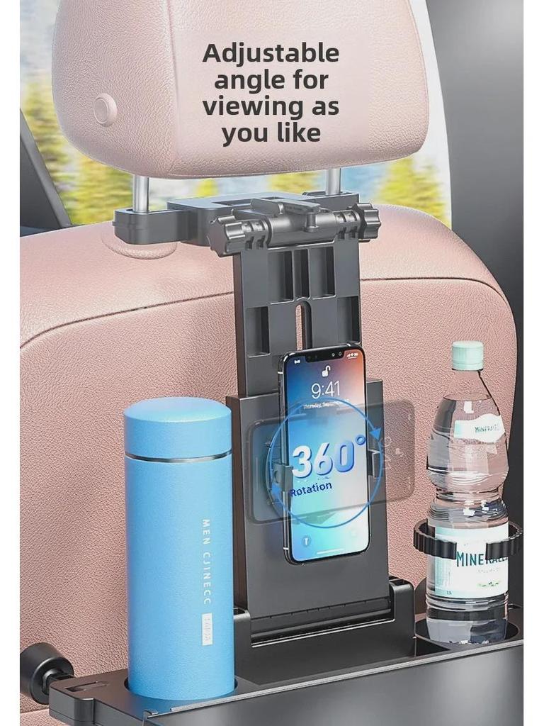 Compact Multifunctional Folding Table with Adjustable Storage, Cup Holder, Phone & Tablet Stand for Adults & Kids.